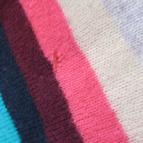 J Crew 100% cashmere Multicolor long sleeve crew neck sweater womens size M - Picture 8 of 9